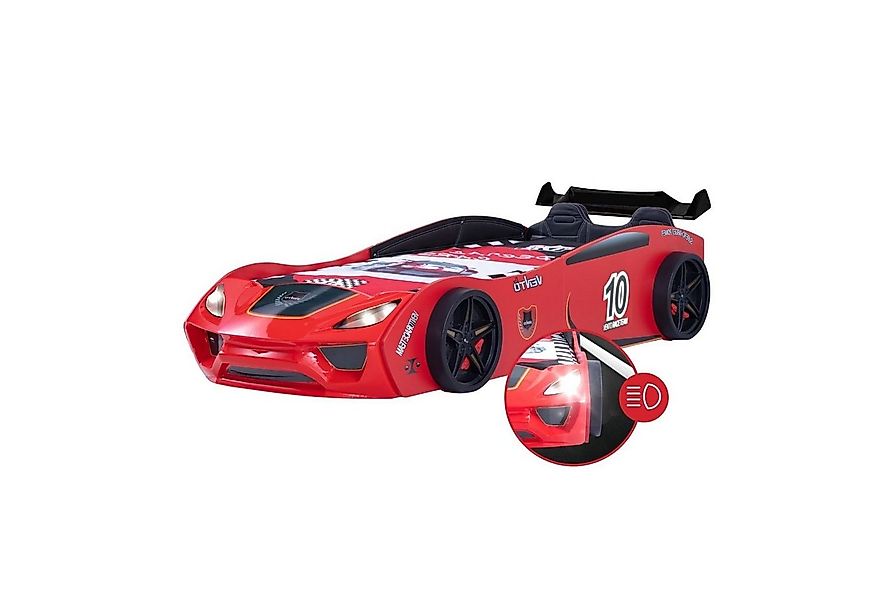 Coemo Autobett DREAM RACER (Spielbett mit Spoiler), Rot Kinderbett 90x200 S günstig online kaufen