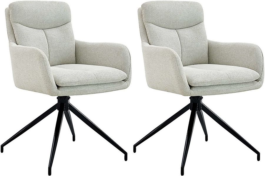 CLP Esszimmerstuhl Somers (2er Set, 2 St), Stoffbezug, 120° schwenkbar günstig online kaufen