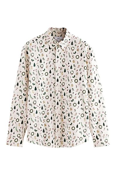 Next Langarmhemd Langarmhemd mit Weichnachts-Print aus günstig online kaufen