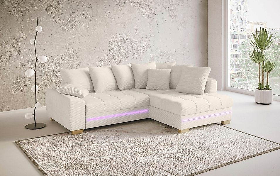 Mr. Couch Ecksofa "Nikita II, L-Form", mit Kaltschaum, RGB-LED Beleuchtung, günstig online kaufen