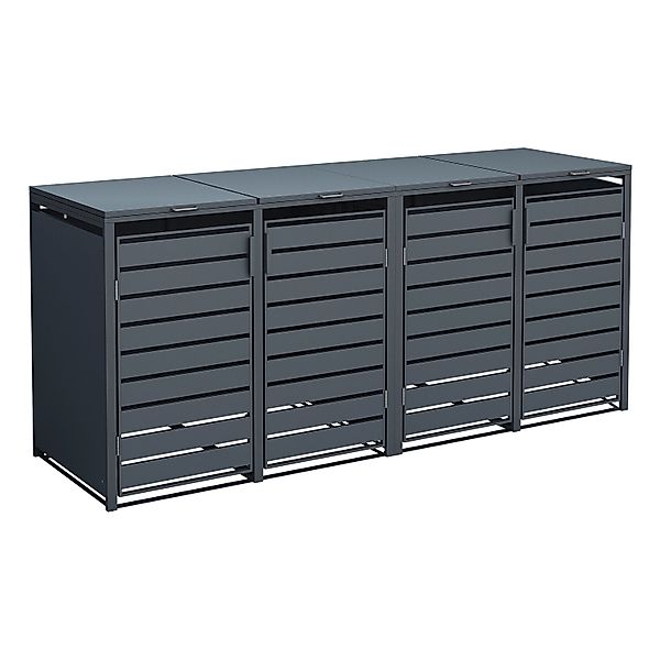 Westmann Mülltonnenbox Kubus Metall 4er Box 240, Anthrazit 116 x 264 x 80 c günstig online kaufen