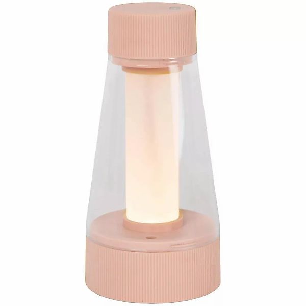 LED Akku Tischleuchte Lorali in Rosa und Transparent 1,2W 110lm IP44 günstig online kaufen