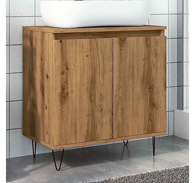 vidaXL Badezimmer-Set Badschrank Artisan-Eiche 58x33x60 cm günstig online kaufen