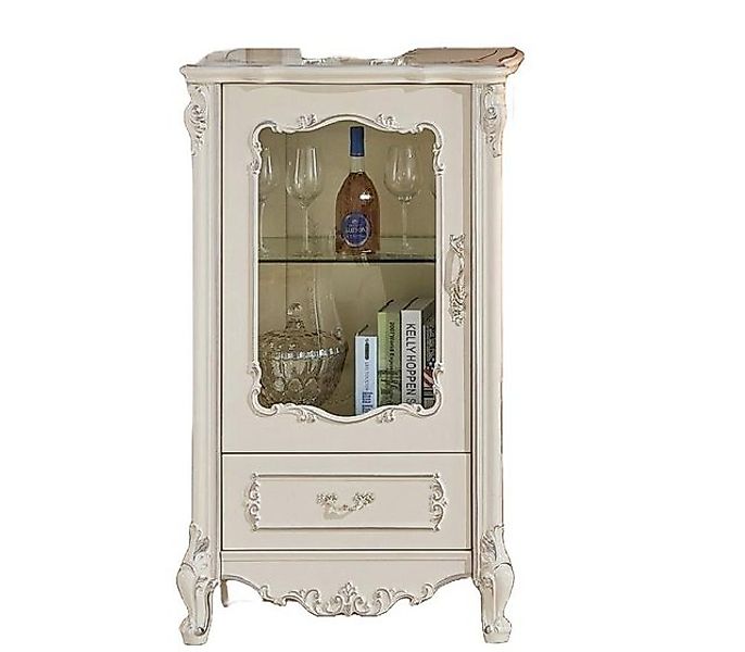 JVmoebel Vitrine Klassische Wohnzimmer Möbel Weiß Gold Echtholz Schaufenste günstig online kaufen