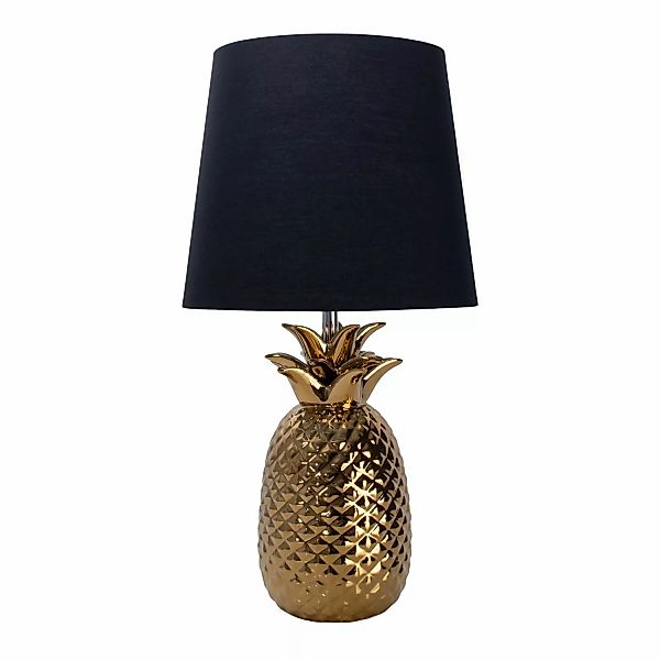 Näve Tischleuchte Keramik Ananas Gold 45 cm günstig online kaufen