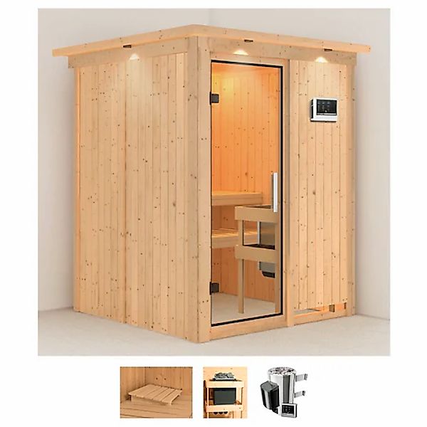 Karibu Sauna »Milaja«, 3,6-kW-Plug & Play Ofen mit externer Steuerung günstig online kaufen