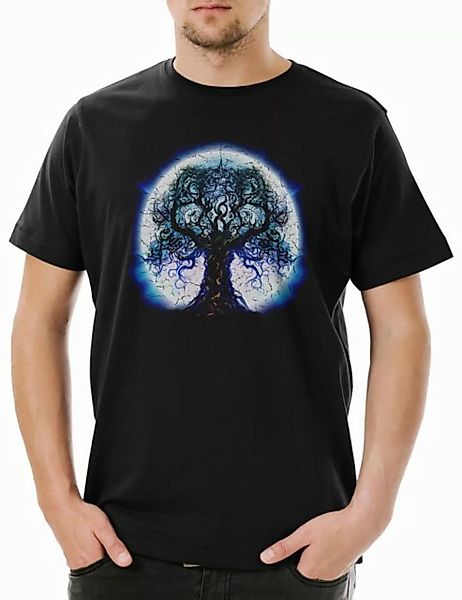 Urban Backwoods Print-Shirt Yggdrasil Moon Herren T-Shirt Vikings Wikinger günstig online kaufen