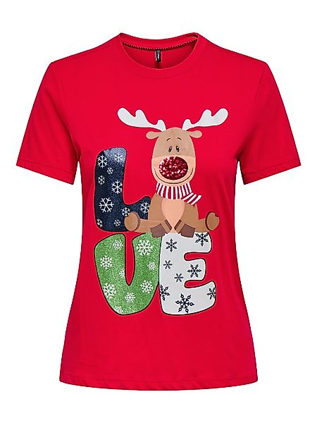 ONLY Rundhalsshirt "ONLXMAS YRSA CHRISTMAS REG S/S TOP JRS" für Weihnachten günstig online kaufen
