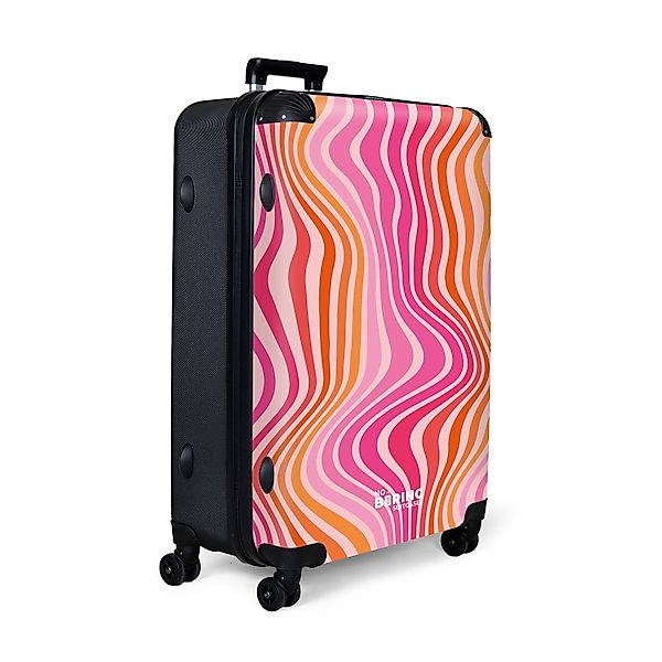 NoBoringSuitcases.com© Hartschalen-Trolley Rosa und orangefarbene Wellenlin günstig online kaufen