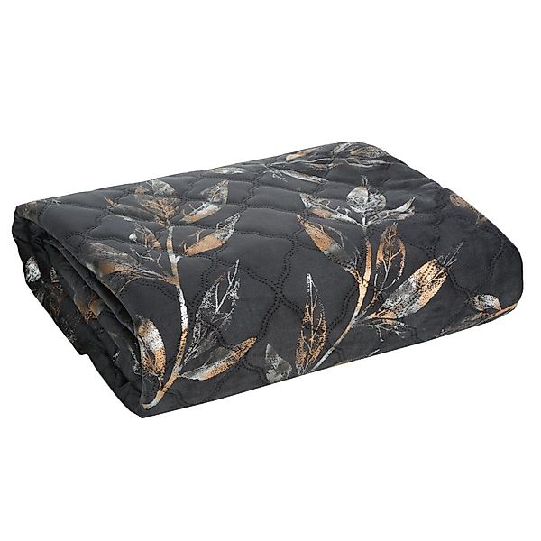 Eurofirany Tagesdecke Glamour Black, Samtdecke Velours günstig online kaufen