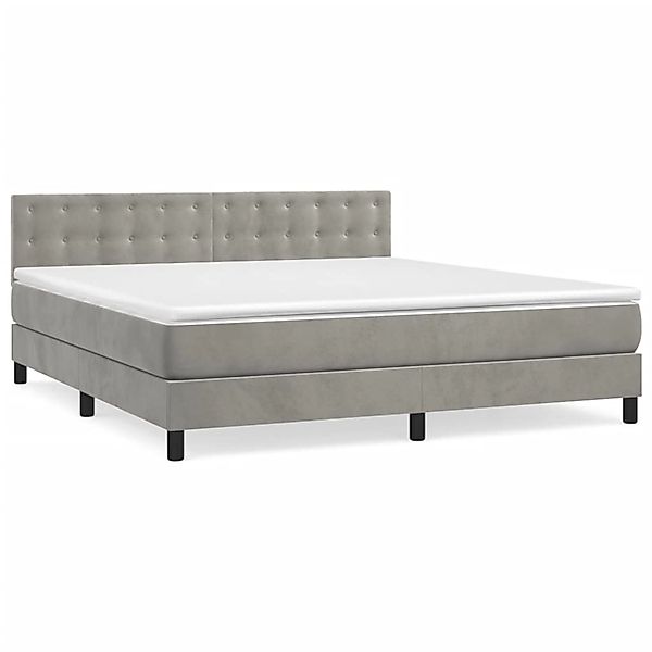 vidaXL Boxspringbett mit Matratze Hellgrau 160x200 cm Samt1397932 günstig online kaufen