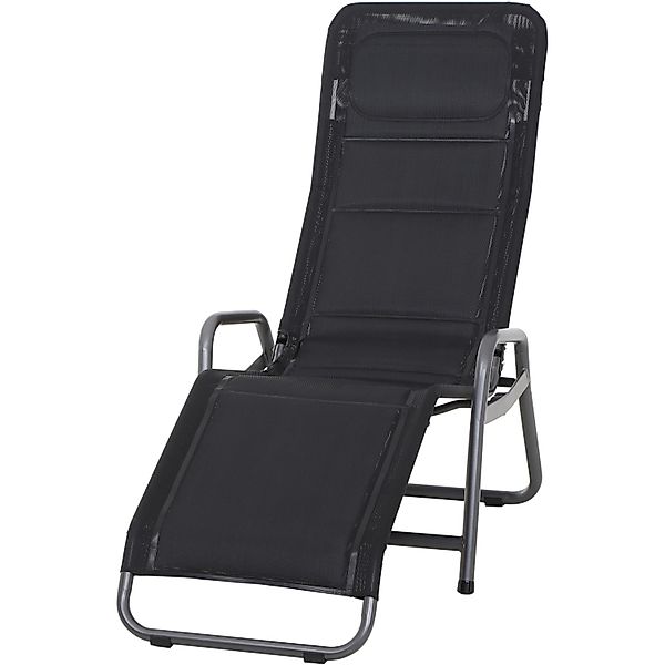 Siena Garden Kippliege Fano Schwarz 143x67x116 cm günstig online kaufen