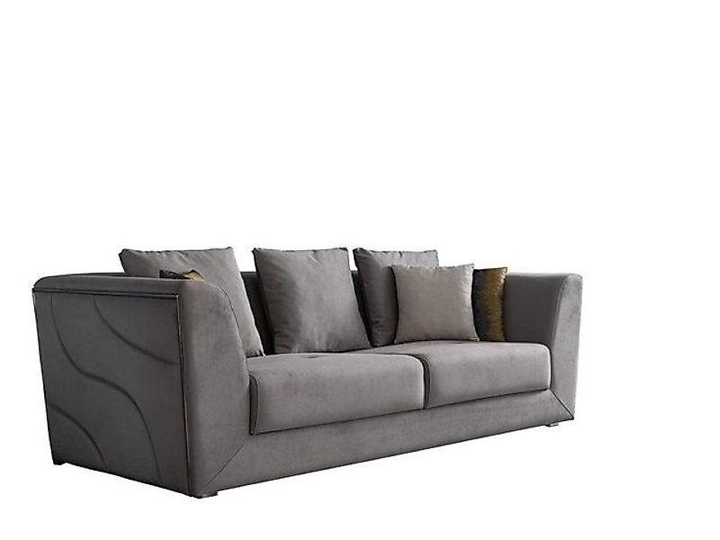 JVmoebel Sofa Dreisitzer xxl Polster Couch Sofas Möbel Holz Textil Couchen günstig online kaufen