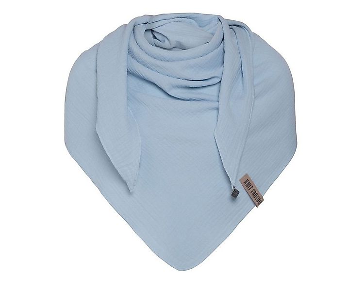 Knit Factory Schal Knit Factory Liv DreiecksSchal 190x85 cm Glatt Hellblau, günstig online kaufen