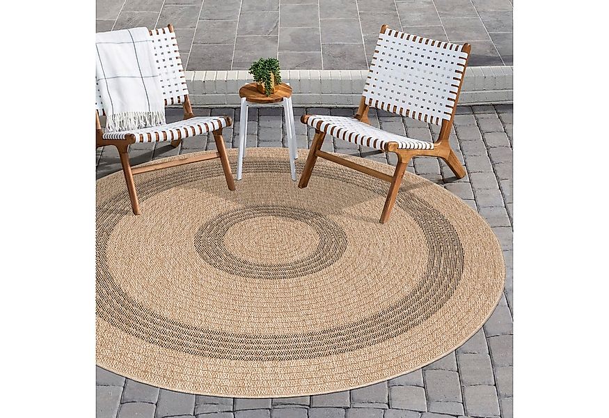 Carpettex Outdoorteppich Vintage Design, Rund, Höhe: 5 mm, Runder Teppich V günstig online kaufen