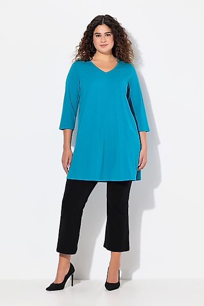 Ulla Popken Longshirt Longshirt A-Linie V-Ausschnitt günstig online kaufen