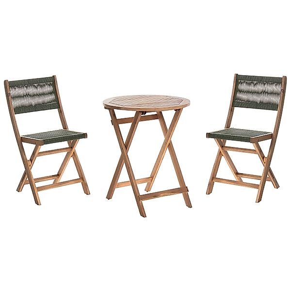 Beliani Bistro Set PROSSEDI Grün Heller Holzfarbton günstig online kaufen