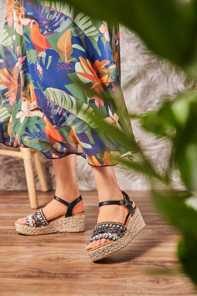 Aniston SHOES Keilsandalette, Sandale, Sommerschuh, Pailletten günstig online kaufen