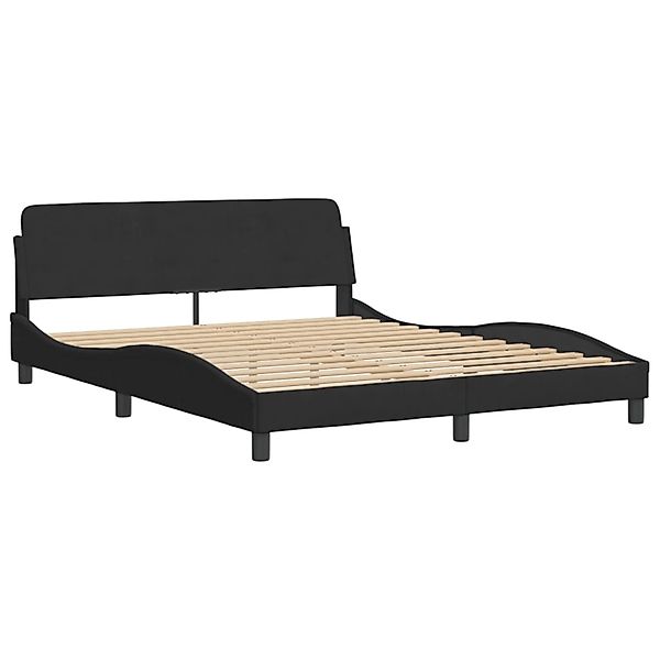 vidaXL Bettgestell mit LED ohne Matratze Schwarz 160x200 cm Samt 3213863 günstig online kaufen