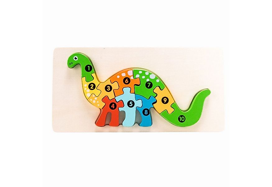 GICO Steckpuzzle Holzpuzzle Dino mit Zahlen von 1 bis 10- 3915, Puzzleteile günstig online kaufen
