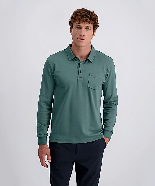 Pierre Cardin Langarm-Poloshirt, Brusttasche mit Marken- Applikation günstig online kaufen