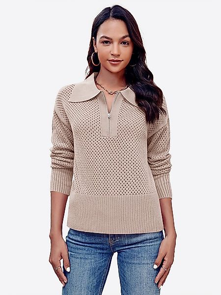 Imily Bela Sweater Damen Langärmliges Top mit aus Rippstrick (Packung, 1-tl günstig online kaufen