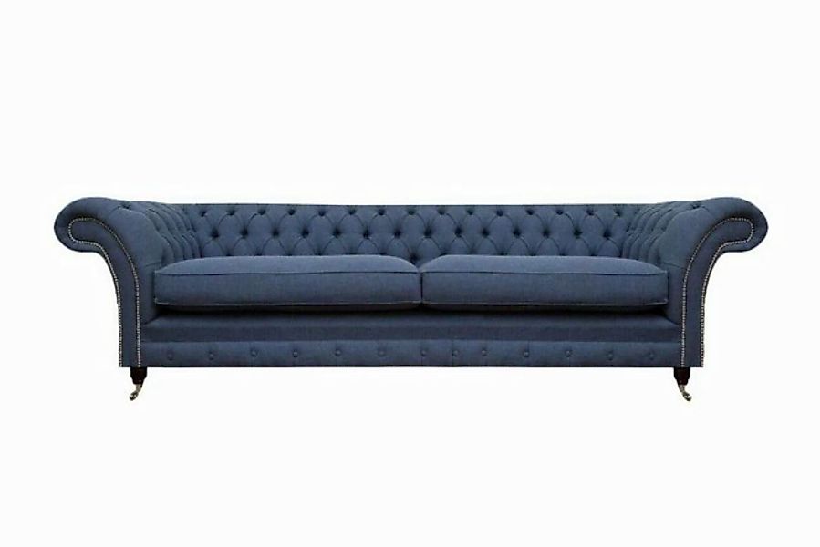 JVmoebel Chesterfield-Sofa Luxus Sofa Couch Zweisitzer Blau Textil Stoff Wo günstig online kaufen