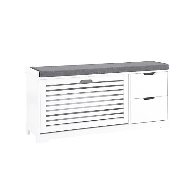 SoBuy Schuhkipper Schuhbank mit 1 Klappe und 2 Schubladen Sitzbank FSR185-W günstig online kaufen