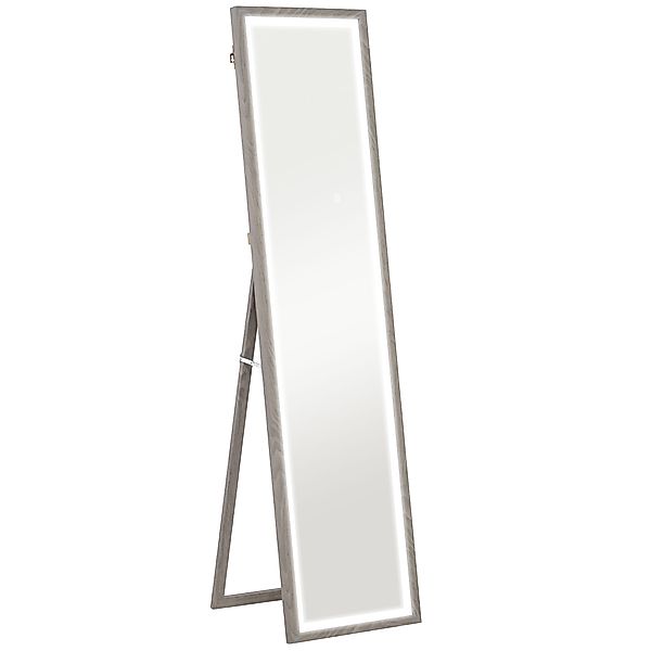 HOMCOM Ganzkörperspiegel 40 x 160 cm Standspiegel mit LED-Lichte, 3 Lichtfa günstig online kaufen