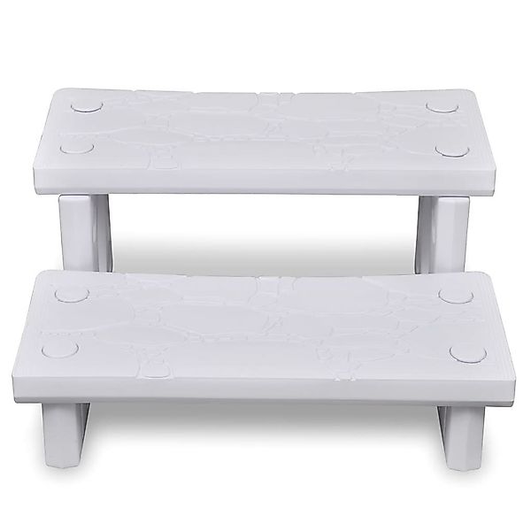 vidaXL Pooltreppe, Whirlpooltreppe Weiß günstig online kaufen