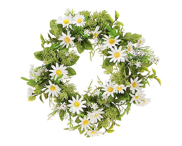 Viana Dekokranz Gänseblümchen Kranz Weiß Grün Ø28cm Dekoration künstlich günstig online kaufen