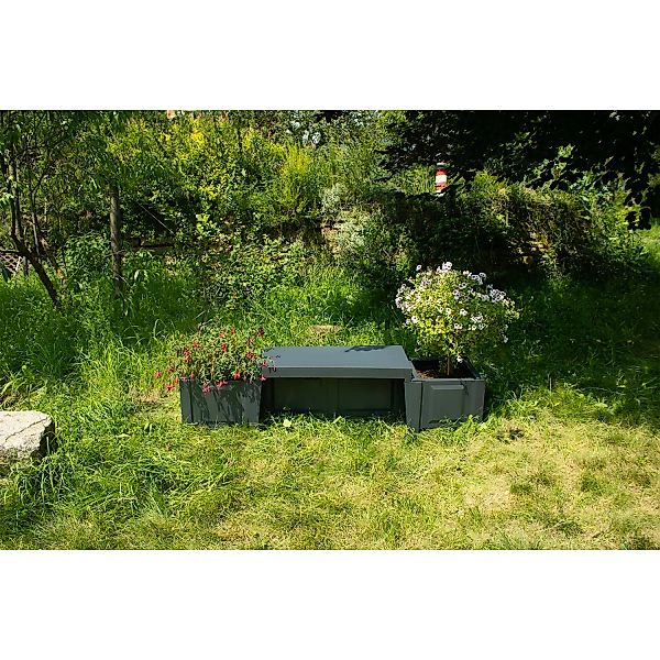 KHW Gartenbank anthrazit Kunststoff B/H/L: ca. 174x41x49 cm günstig online kaufen