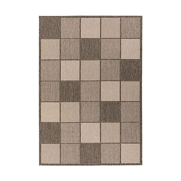 MeGusta Outdoorteppich Modern Braun Creme Flachflorteppich 120 x 170 cm günstig online kaufen