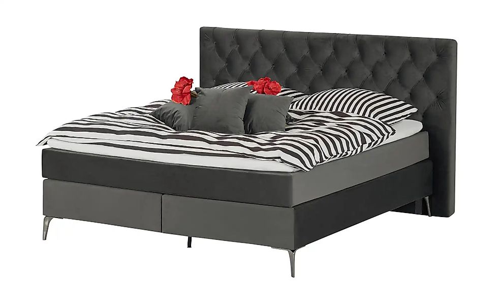Wohnwert Boxspringbett  Laesa ¦ grau ¦ Maße (cm): B: 180 H: 122 Betten > Bo günstig online kaufen