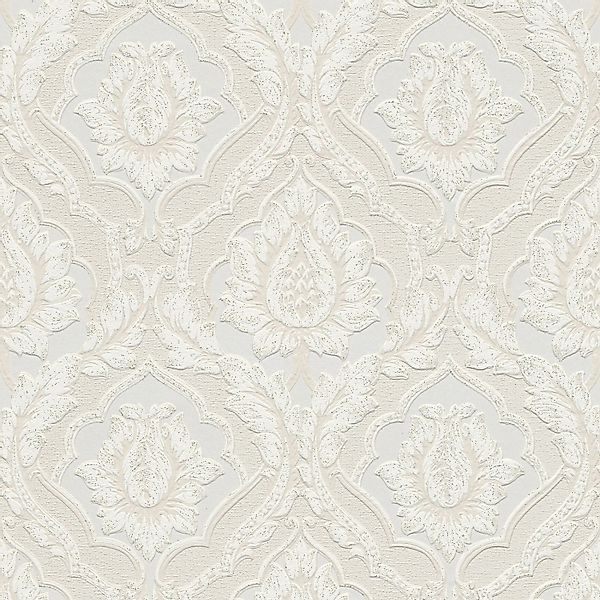 Bricoflor Vintage Tapete in Creme Weiß Vinyl Papiertapete mit Struktur für günstig online kaufen