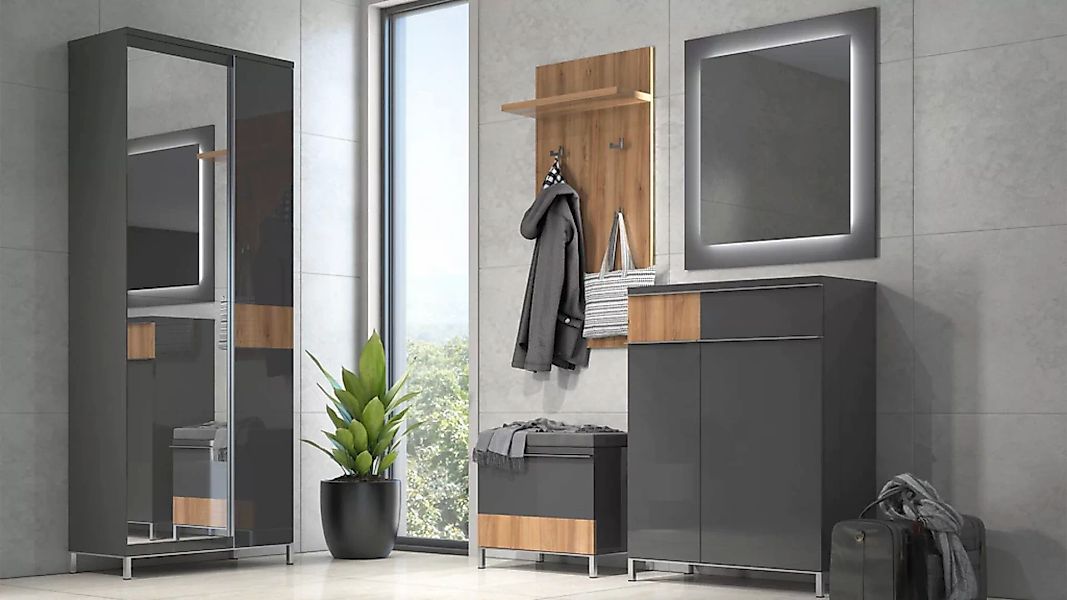 Places of Style Garderobenschrank "Onyx", UV lackiert, mit Soft-Close-Funkt günstig online kaufen