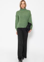 SASSYCLASSY Strickpullover Rollkragenpullover Damen mit Ziernähten günstig online kaufen
