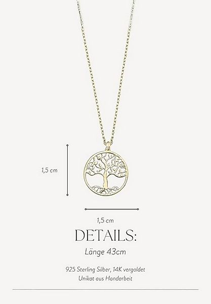 Einzelstück Kette mit Anhänger Halskette Lebensbaum 925 Silber I Tree of Li günstig online kaufen