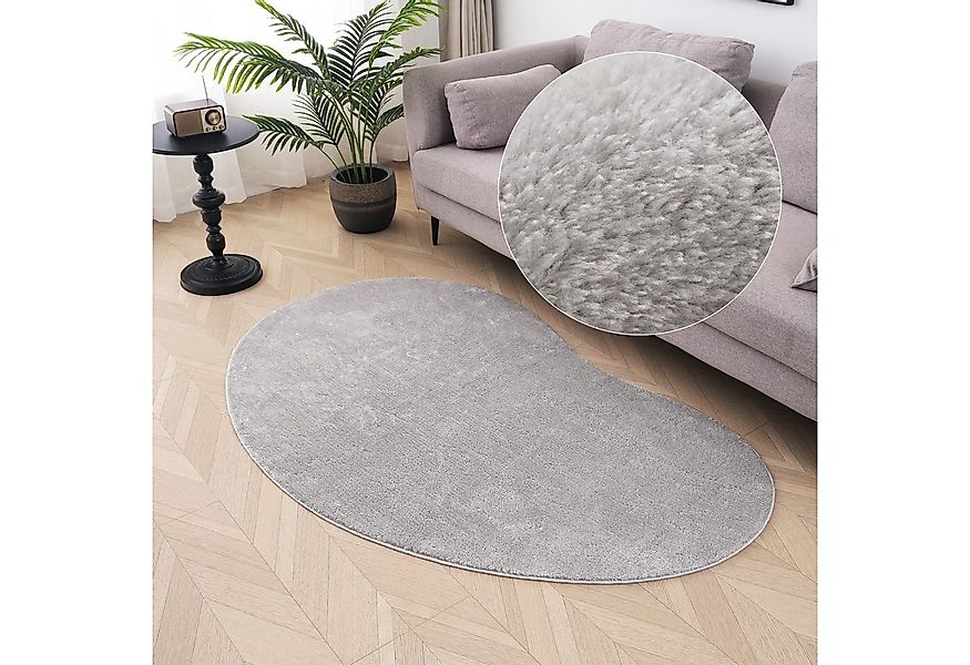 my home Teppich Cali Bean, U-förmig, Höhe: 16 mm, besondere Form, Uni, weic günstig online kaufen
