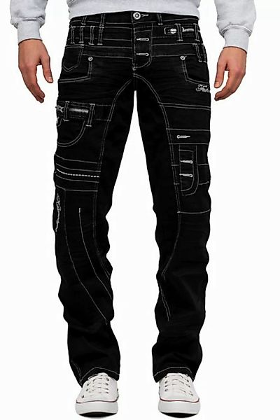 Kosmo Lupo 5-Pocket-Jeans Auffällige Herren Hose BA-KM020-1 Schwarz W31/L32 günstig online kaufen