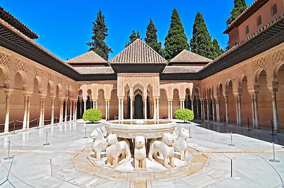 Papermoon Fototapete »ARCHITEKTUR-PATIO DES LÖWES PALAST ALHAMBRA BOGEN HOF günstig online kaufen
