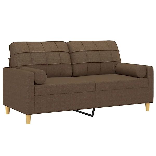 vidaXL 2-Sitzer-Sofa mit Zierkissen Braun 140 cm Stoff 3200785 günstig online kaufen