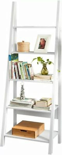 SoBuy® Leiterregal Standregal Bücherregal mit fünf Böden weiß günstig online kaufen