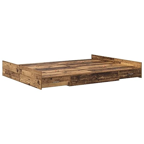 vidaXL Stauraumbett Altholz 150 x 200 cm Holzwerkstoff 3335291 günstig online kaufen