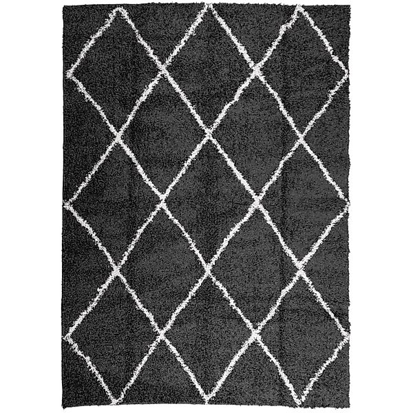 vidaXL Teppich Shaggy Hochflor Modern Schwarz Und Creme 240x340 Cm 1955879 günstig online kaufen