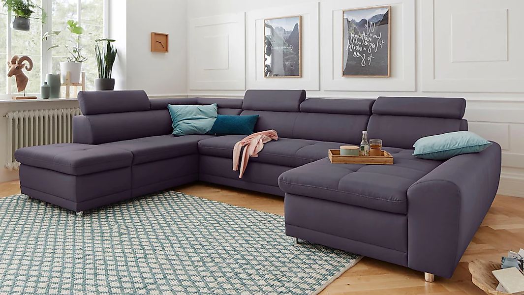 sit&more Wohnlandschaft "Riva U-Form" wahlweise mit Bettfunktion günstig online kaufen