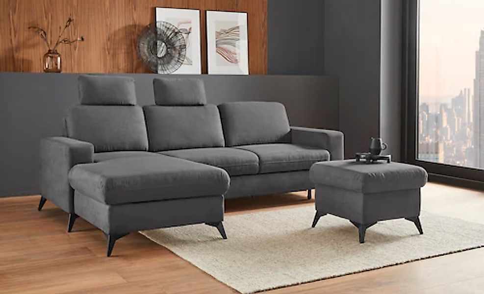 Places of Style Ecksofa "Lolland L-Form", Wahlweise mit Bettfunktion und Be günstig online kaufen