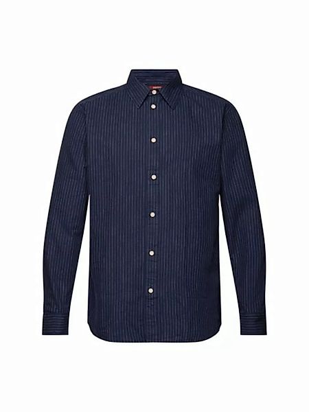 Esprit Langarmhemd Twill-Hemd mit Nadelstreifen, 100 % Baumwolle günstig online kaufen