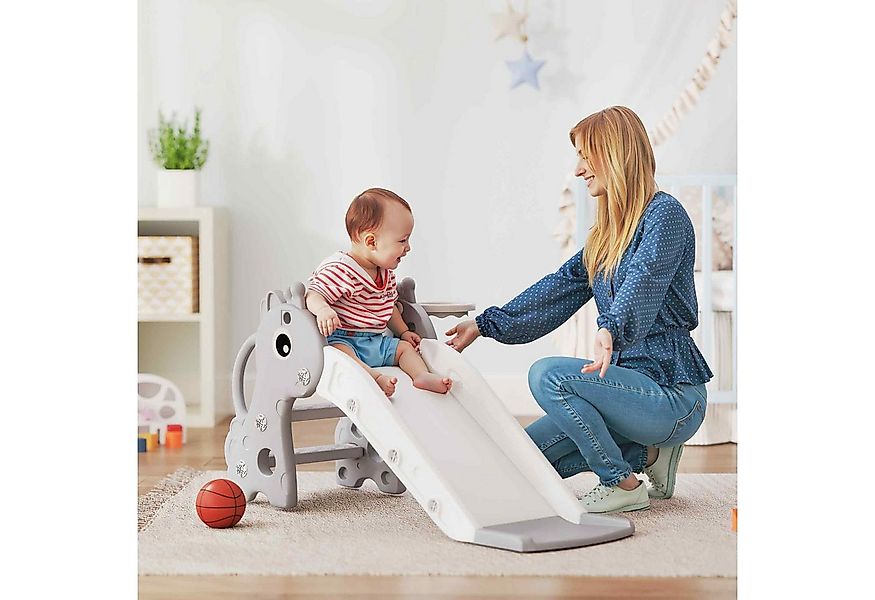 AIYAPLAY Rutscher Kinderrutsche, 3 in 1, Kleinkinderrutsche mit Basketballk günstig online kaufen