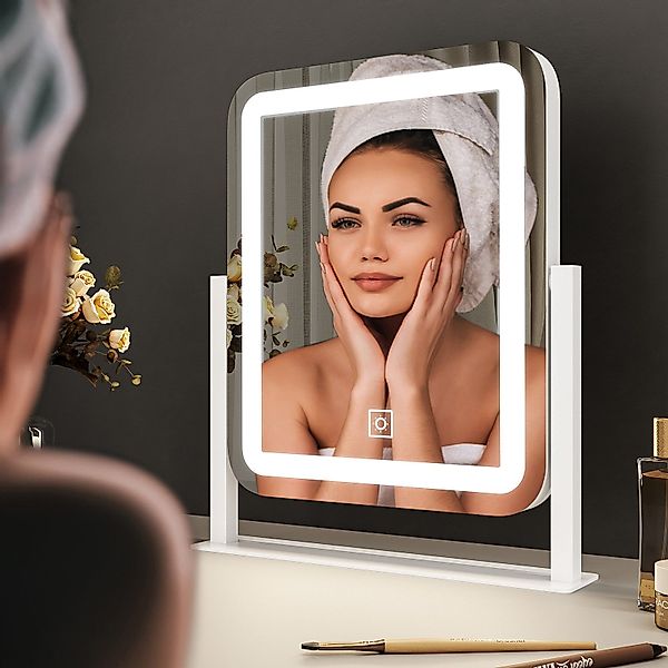 WDWRITTI Schminkspiegel Kosmetikspiegel LED Tisch mit Beleuchtung (Makeup S günstig online kaufen